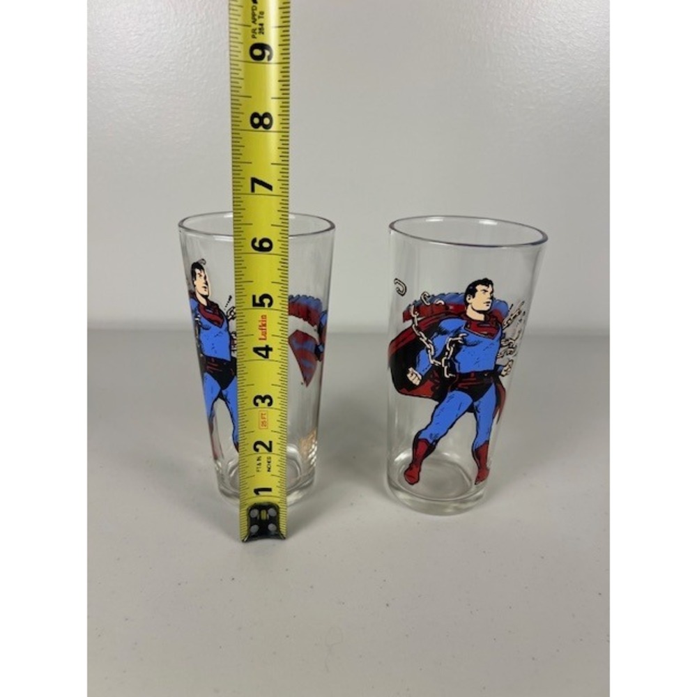 Vintage 1975‎ Pepsi Collector Series Superman Glasses Set of 2 DC Comics - Picture 6 of 9